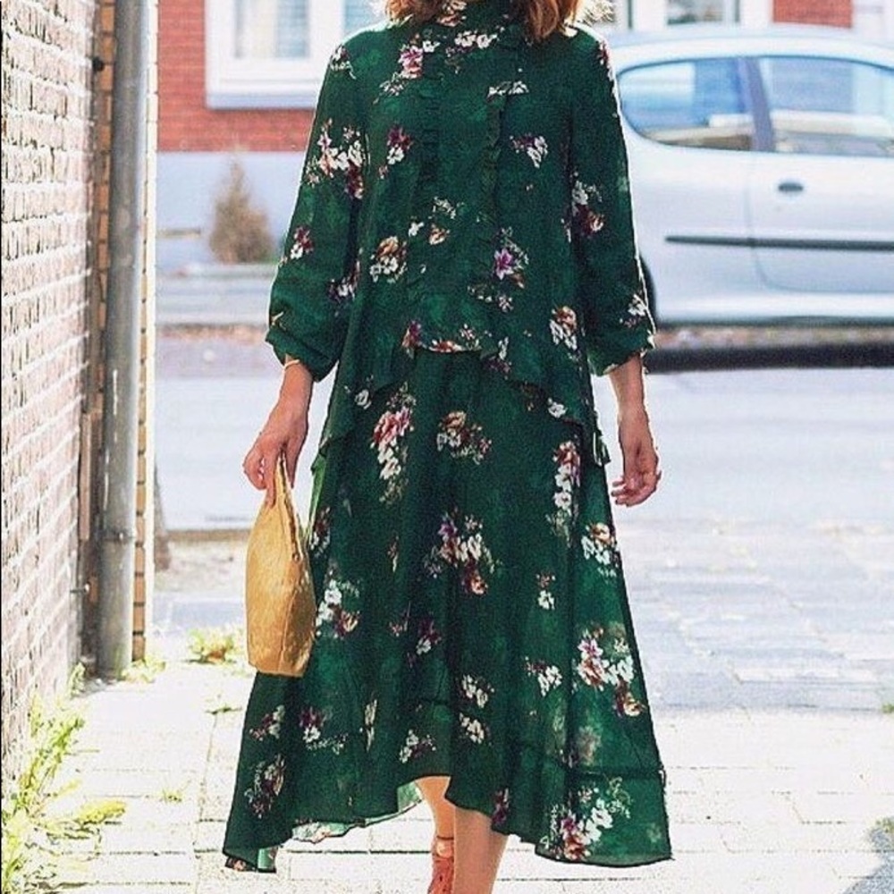 Green floral H&M dress